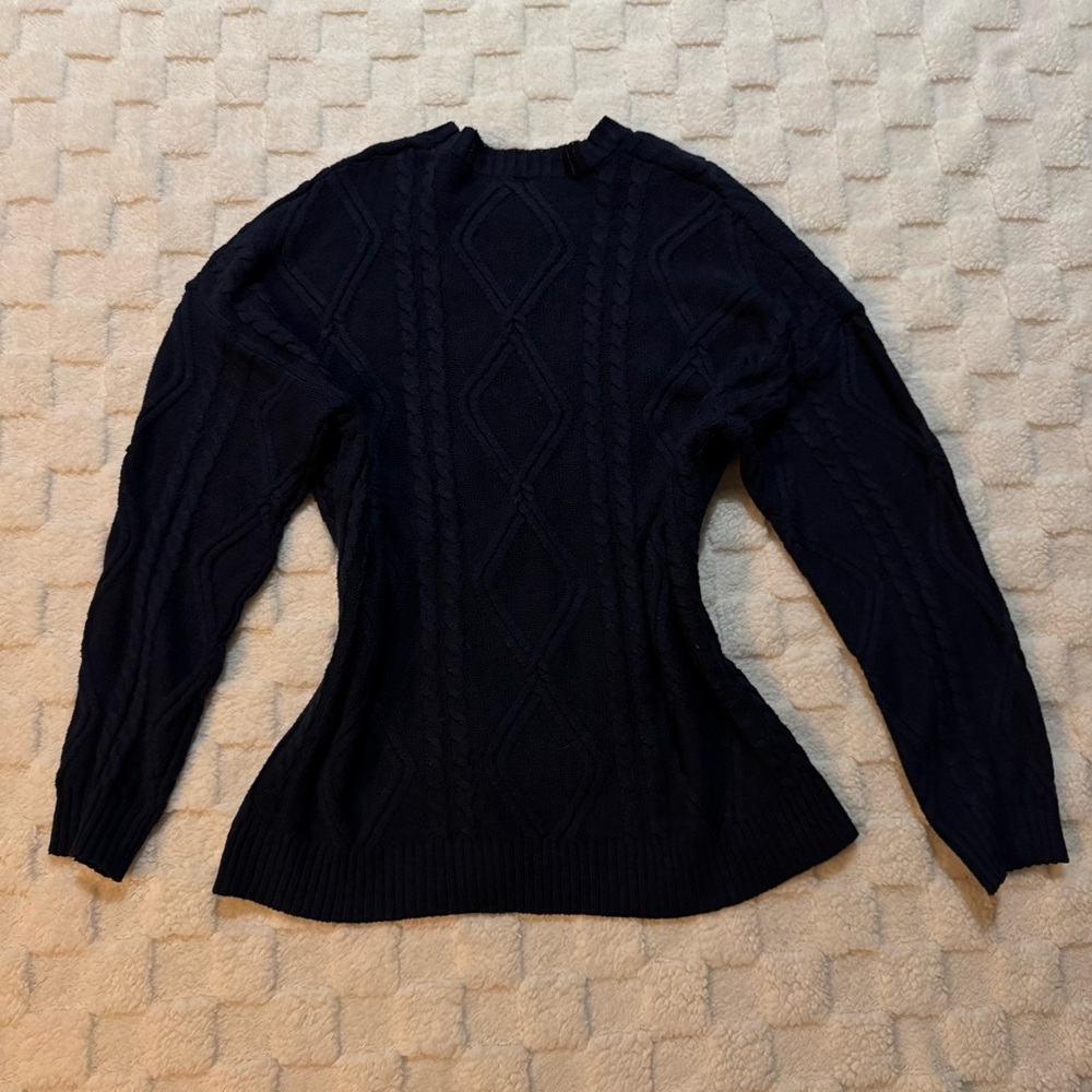 Navy Cable Knit Sweater, Shein, Women’s Large - Picture 3 of 4